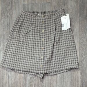 Vintage Jones New York Sport Petite Plaid Button-Front Skirt Skort